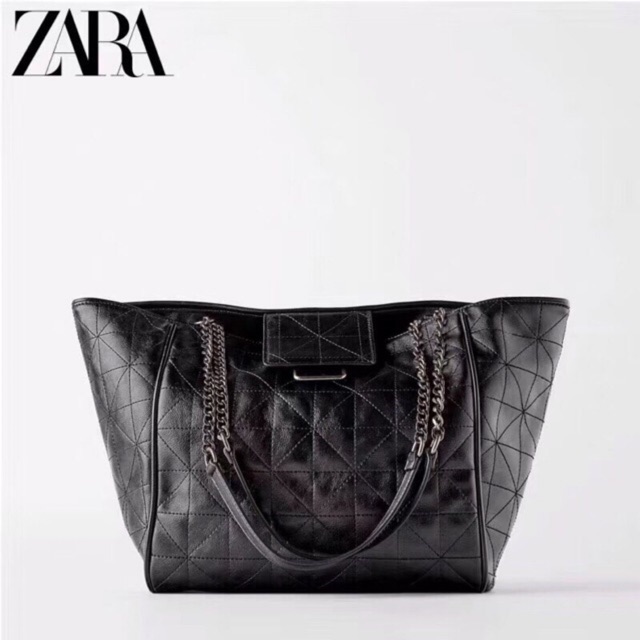 Túi Xách Da ZARA Mềm Phối Dây Xích Thời Trang Trẻ Trung Cho Nữ