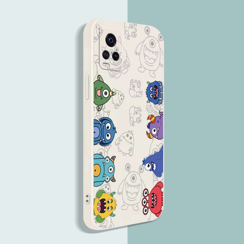 Ốp Điện Thoại Mềm Cạnh Vuông Hình Quái Vật Mini Cho VIVO T1X Y02S Y21 Y15A Y15S Y33S Y55 Y75 Y11S Y12S Y1S Y91C Y01 Y35 Y16 T1 5G