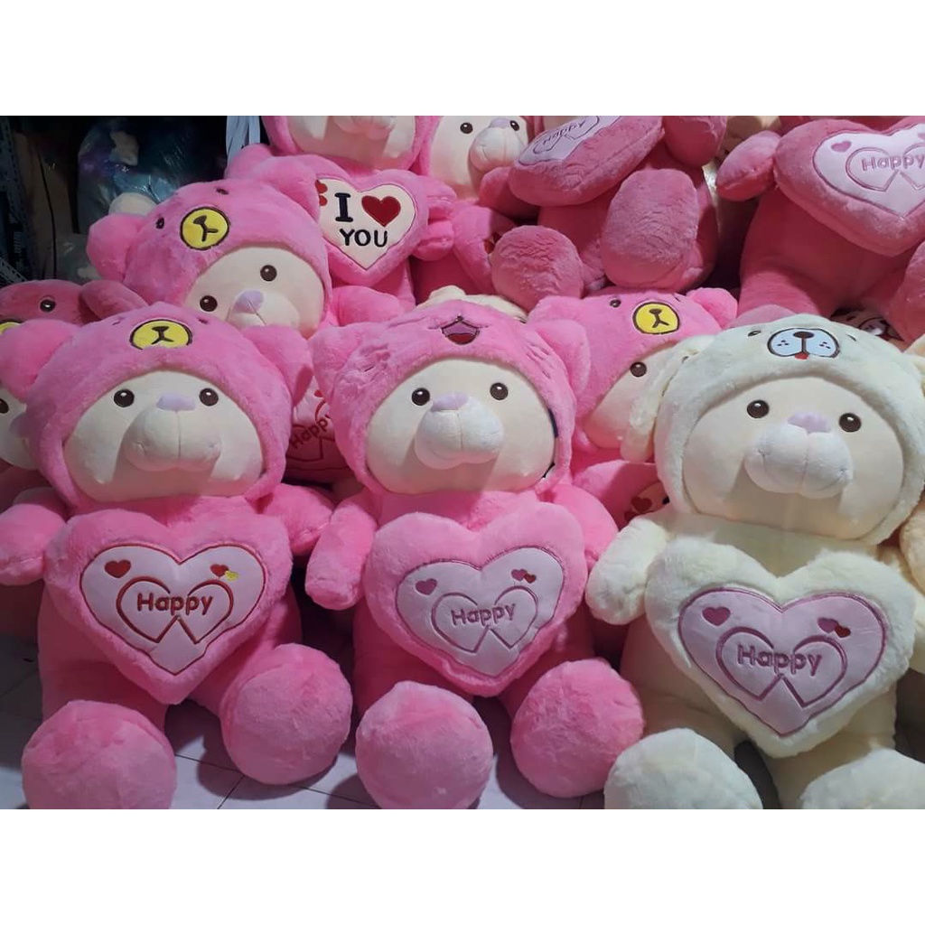 Gấu Bông Teddy Đội Mũ SALOME - Gối ôm khổng lồ dễ thương cao cấp chất liệu lông mịn