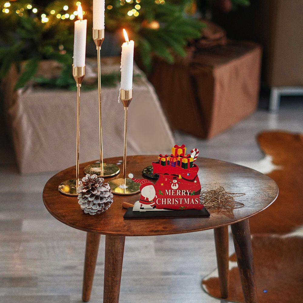 KUNHEV Phụ Kiện Trang Trí Giáng Sinh / Năm Mới Bằng Gỗ