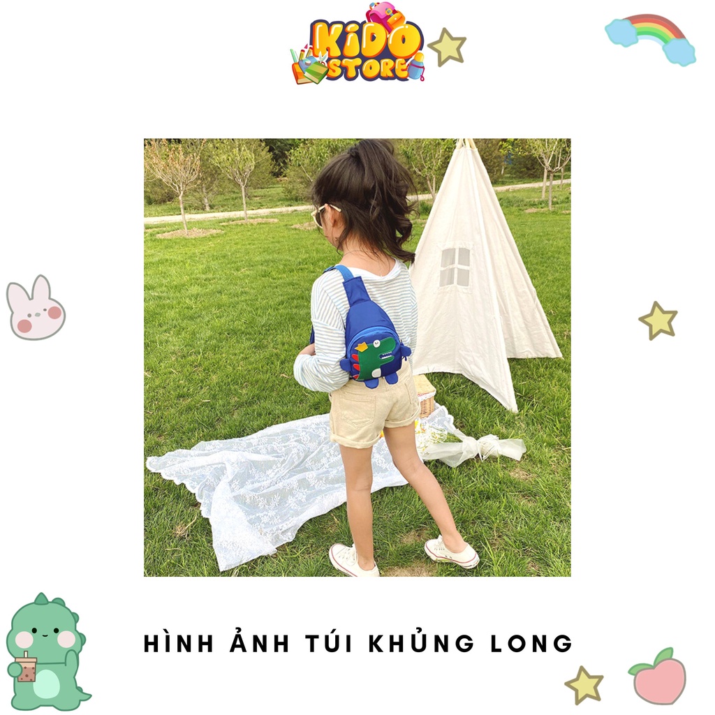 Túi đeo chéo mini cho bé trai bé gái, túi đeo chéo trẻ em giá rẻ hình khủng long hoạt hình đáng yêu cute KDB23