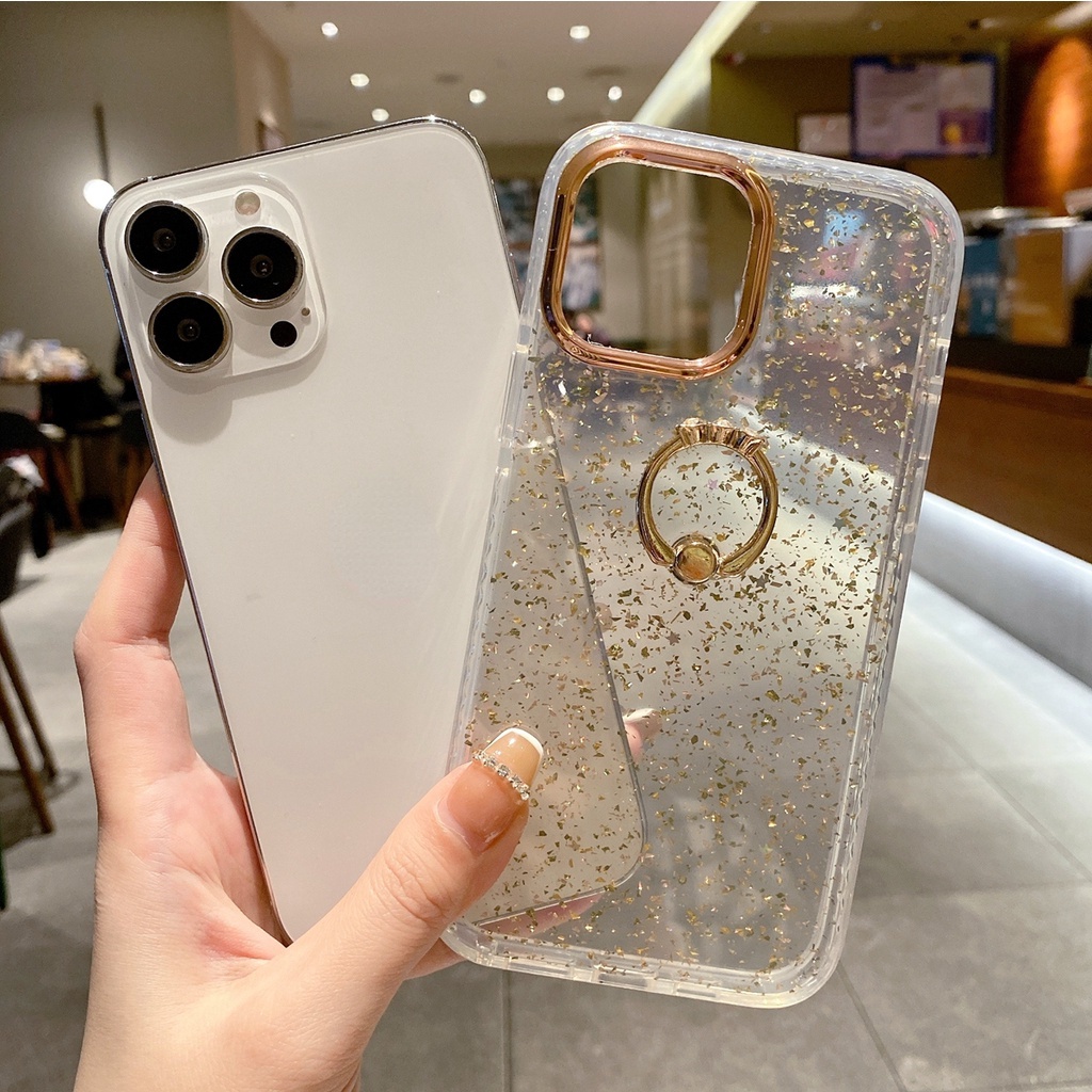 Ốp Điện Thoại Kim Tuyến Có Vòng Đỡ Cho iPhone 13 Pro Max 12 Pro Max 12 11Pro XS Max 13 11 XR X Đứng