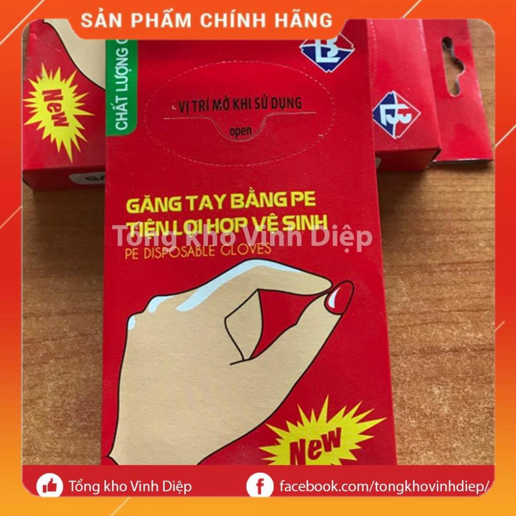 Găng tay nilon tiện lợi hợp vệ sinh, găng tay nilon tự hủy sinh học - Hộp 100 chiếc/túi 100g