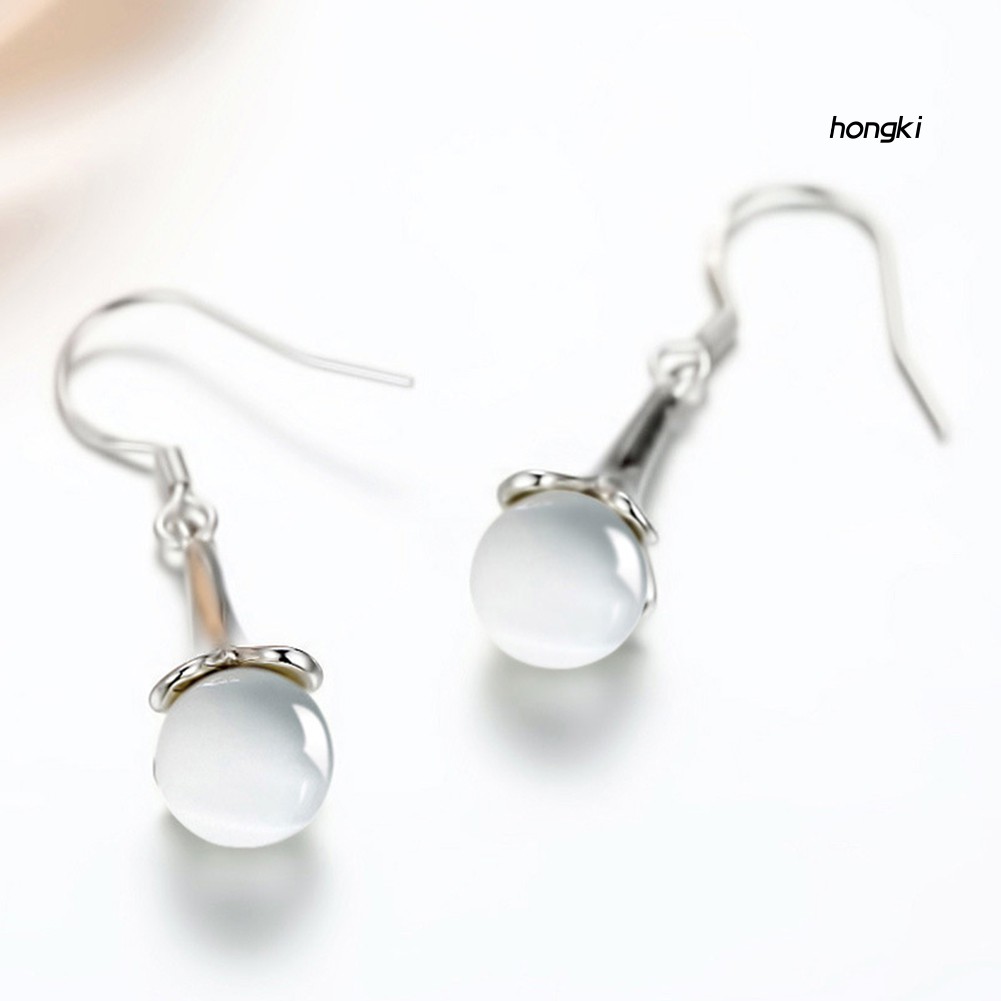 Hoa tai hình hoa đính đá opal nhân tạo thời trang dành cho nữ