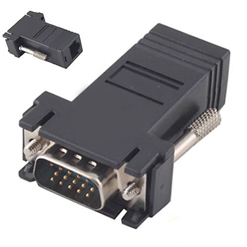 Dây cáp kết nối mạng từ cổng VGA sang lỗ cắm LAN CAT5 CAT6 RJ45(bộ 2 cái)