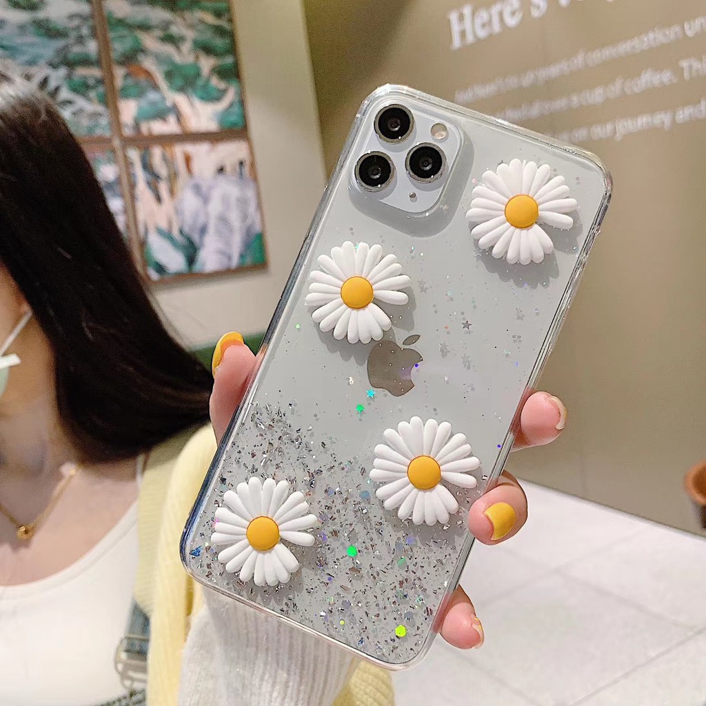 Ốp điện thoại TPU mềm gắn hình hoa cúc Bigbang G-Dragon cho Samsung Galaxy S20 Ultra S10 S9 S8 Plus Note 9 10 Pro