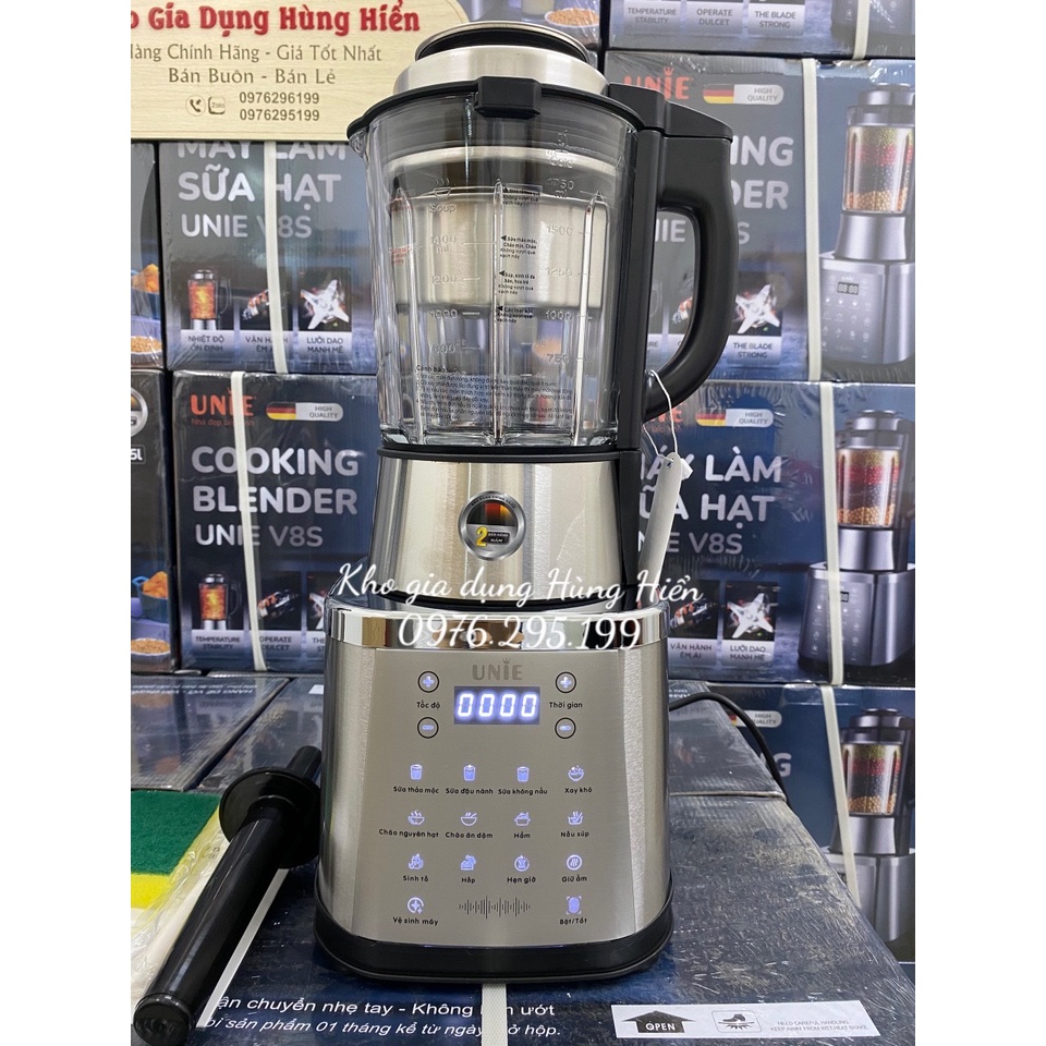 (Mã CHUT002 giảm 8%) Máy làm sữa hạt, xay nấu đa năng Unie V8S - Kích hoạt bảo hành điện tử 24 tháng