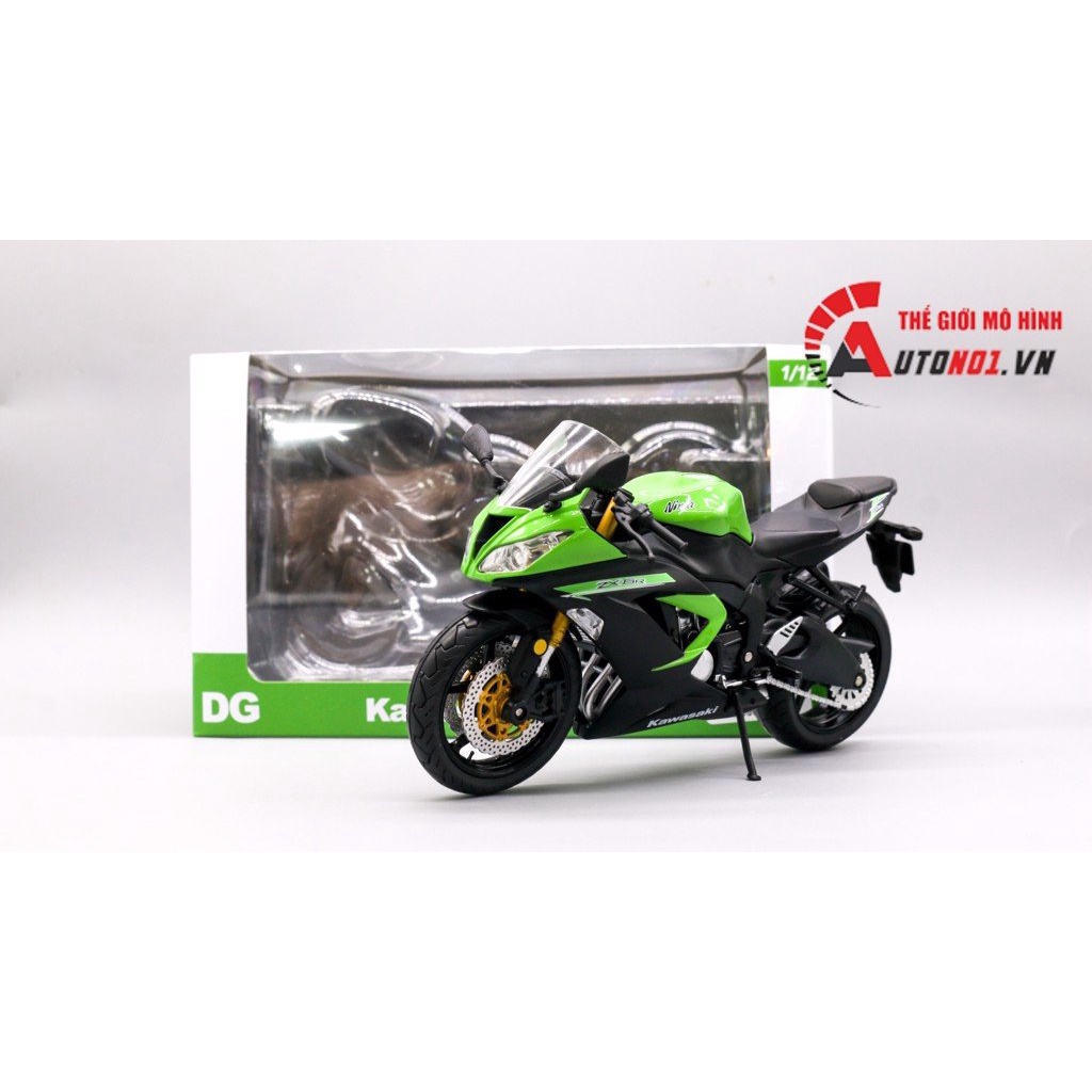 MÔ HÌNH XE KAWASAKI ZX-6R - GREEN - WHITE - BLACK 1:12 AUTOMAXX