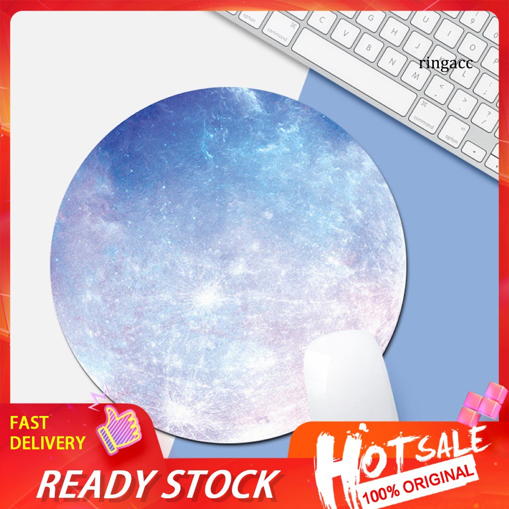 Miếng Lót Chuột Máy Tính Hình Tròn In Hình Hành Tinh Chống Trượt