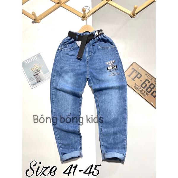 (40-45kg) quần jean bò mềm ,quần dài cho bé trai