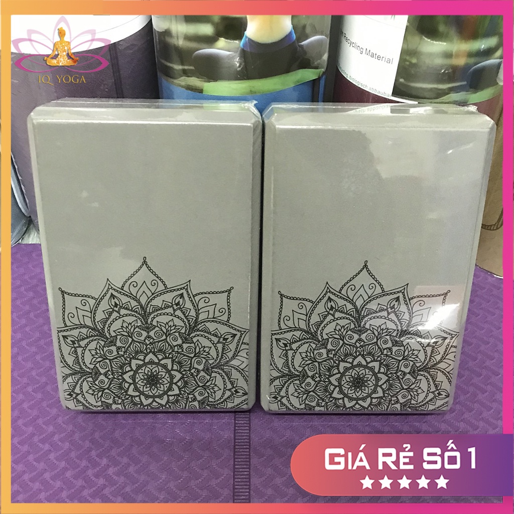 Gạch tập yoga hoa văn Mandala nặng 200gr loại 1 chất liệu EVA cao cấp