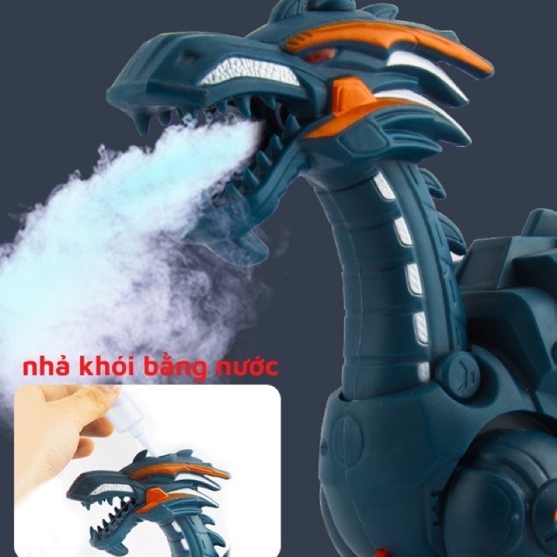 Đồ chơi robot khủng long, rồng phun sương có đèn có nhạc - mô hình cho bé giải trí