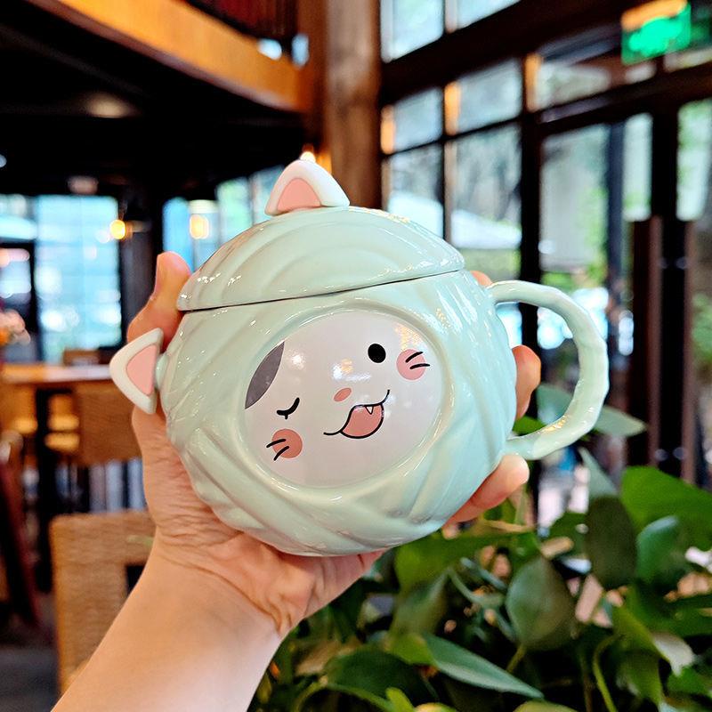 Cốc Sứ Uống Nước Dập Nổi Họa Tiết Hoạt Hình Quái Vật Ba Mắt Sáng Tạo Dễ Thương Dành Cho Học Sinh