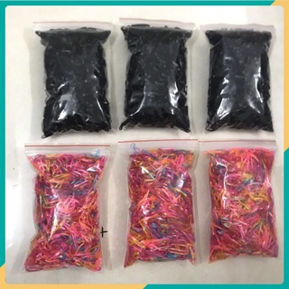 Bịch 100gr dây thun/ dây chun cột tóc cở vừa loại màu hoặc đen