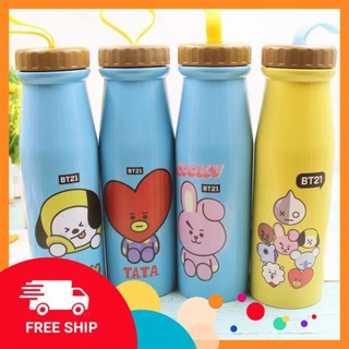 1086 Bình nước BTS bình nước BTS chibi thiết kế tiện lợi, dễ sử dụng