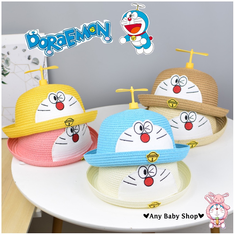 Nón cói cho bé trai bé gái hình mèo Đôremon có chong chóng cute với nhiều màu xinh yêu(hàng có sẵn)  ❣❣
