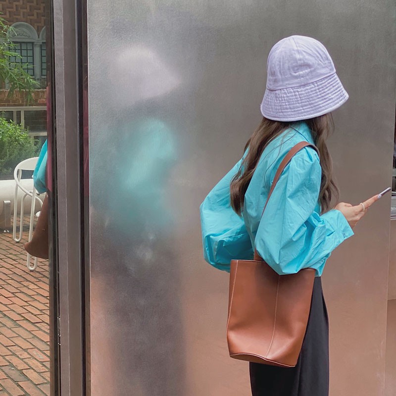 Áo sơ mi nữ trơn tay bồng form rộng cá tính phong cách Hàn Quốc ulzzang