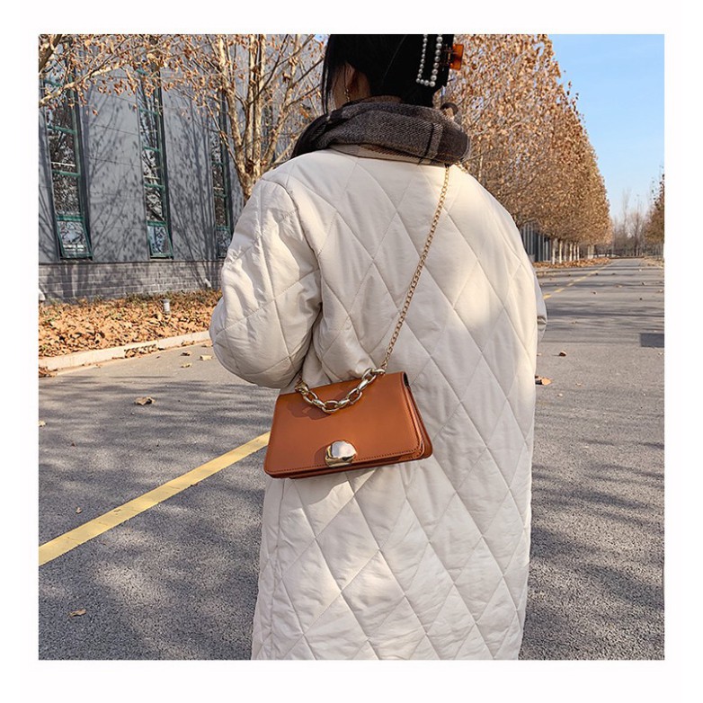Túi xách nữ, túi đeo chéo da trơn khóa tròn thời trang Hàn Quốc siêu xinh TX28 - Chjp Xjnh Boutique