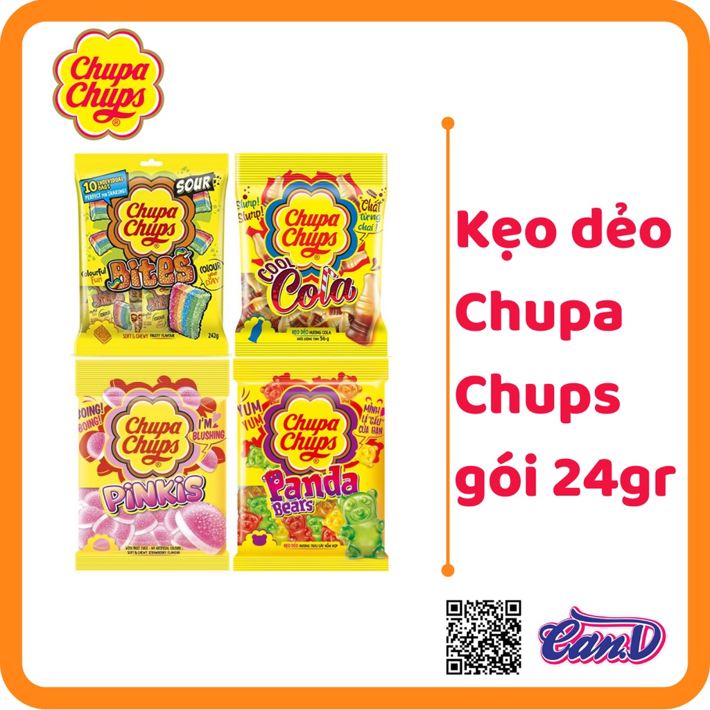 (Nhiều loại) Kẹo dẻo Chupa Chups gói 24gr