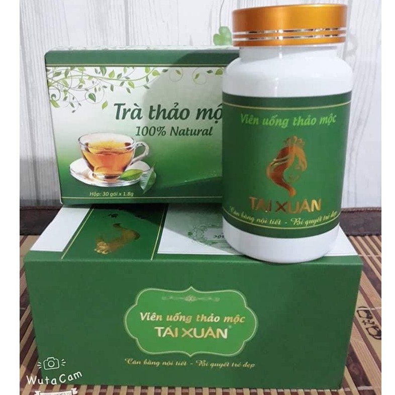 Viên Uống Hồng Xuân Tặng Trà Thảo Mộc mẫu mới 2021