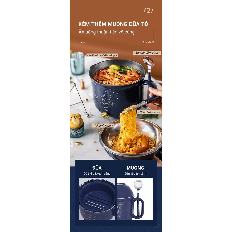 Nồi Lẩu Mini Đa Năng 1.2L Bear DRG-E12A1 - Chính Hãng