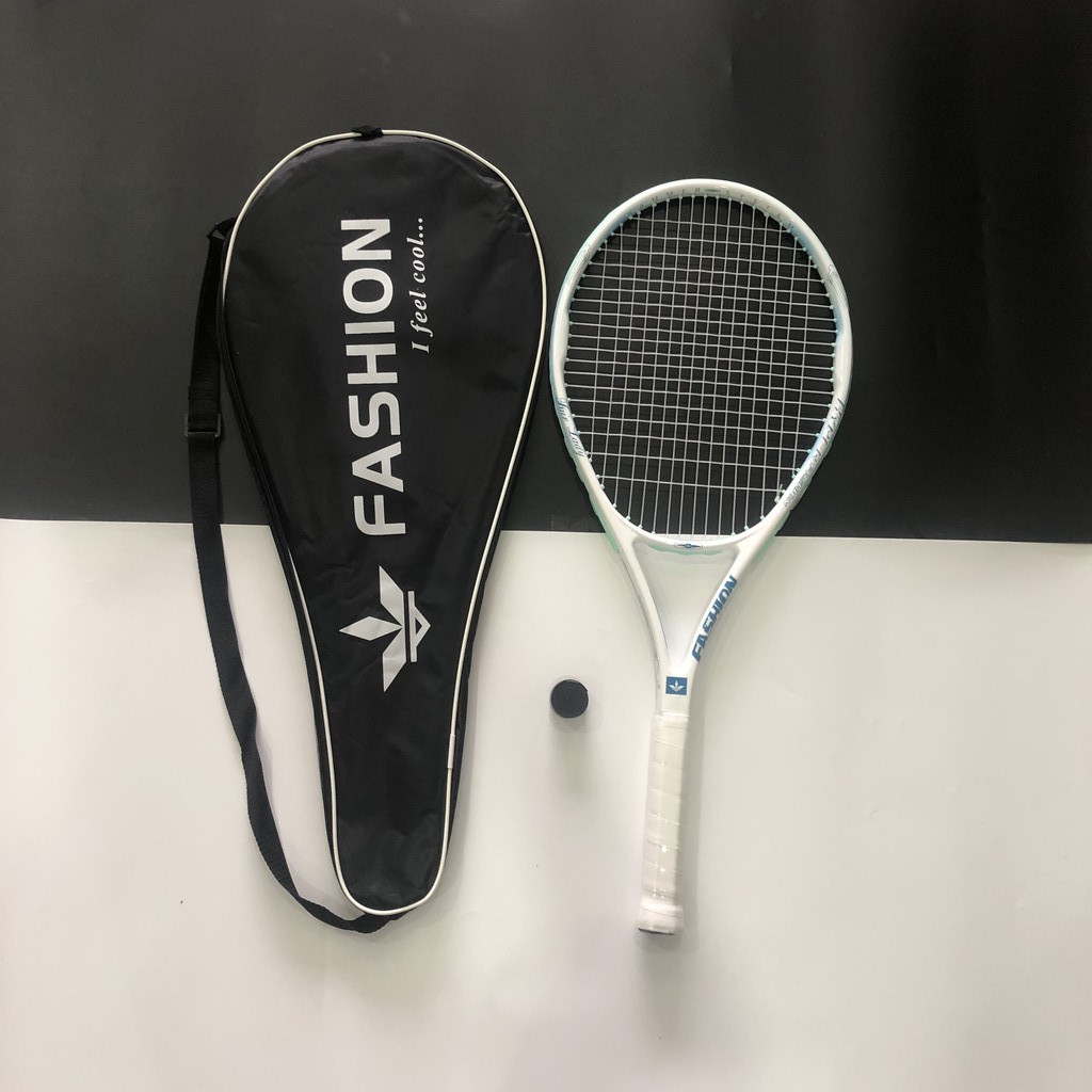 Vợt Tennis FASHION Sợi Carbon, Vợt Siêu Nhẹ Cho Người Mới Chơi ( Tặng Kèm Băng Bảo Vệ Cổ Tay , Dây Cuốn Cán Vợt )