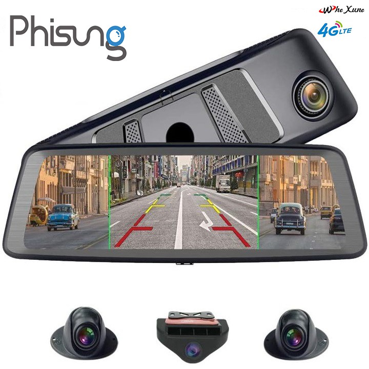 Camera hành trình 360 độ lắp trên ô tô, thương hiệu Whexune - K950: 4G, Wifi, Dẫn đường,..
