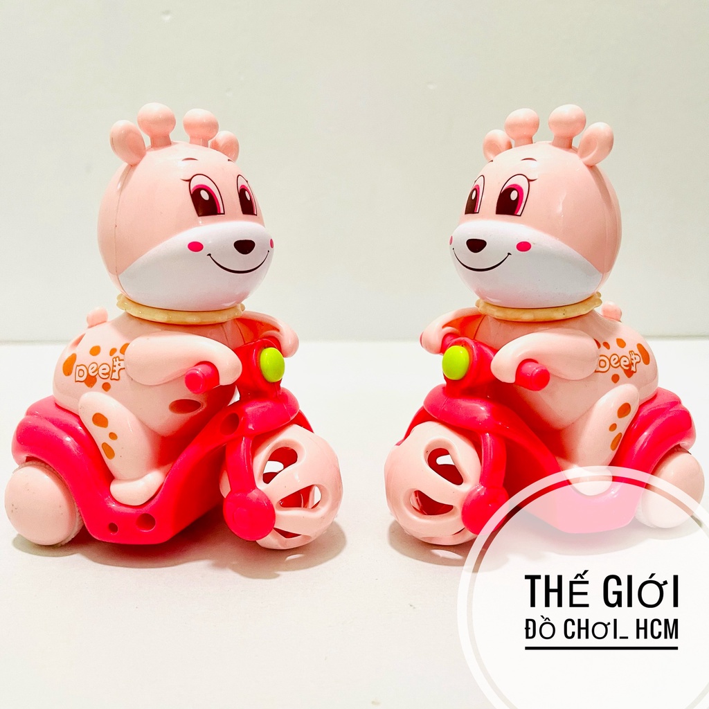 [ĐẸP - CLIP THẬT] Đồ chơi trẻ em mô hình GẤU chạy xe mô tô chạy đà mô phỏng các loại xe mô tô dễ thương