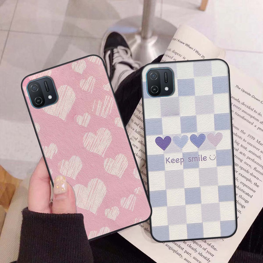 Ốp Oppo A16k caro trái tim cá tính, thời trang siêu đẹp, siêu phong cách