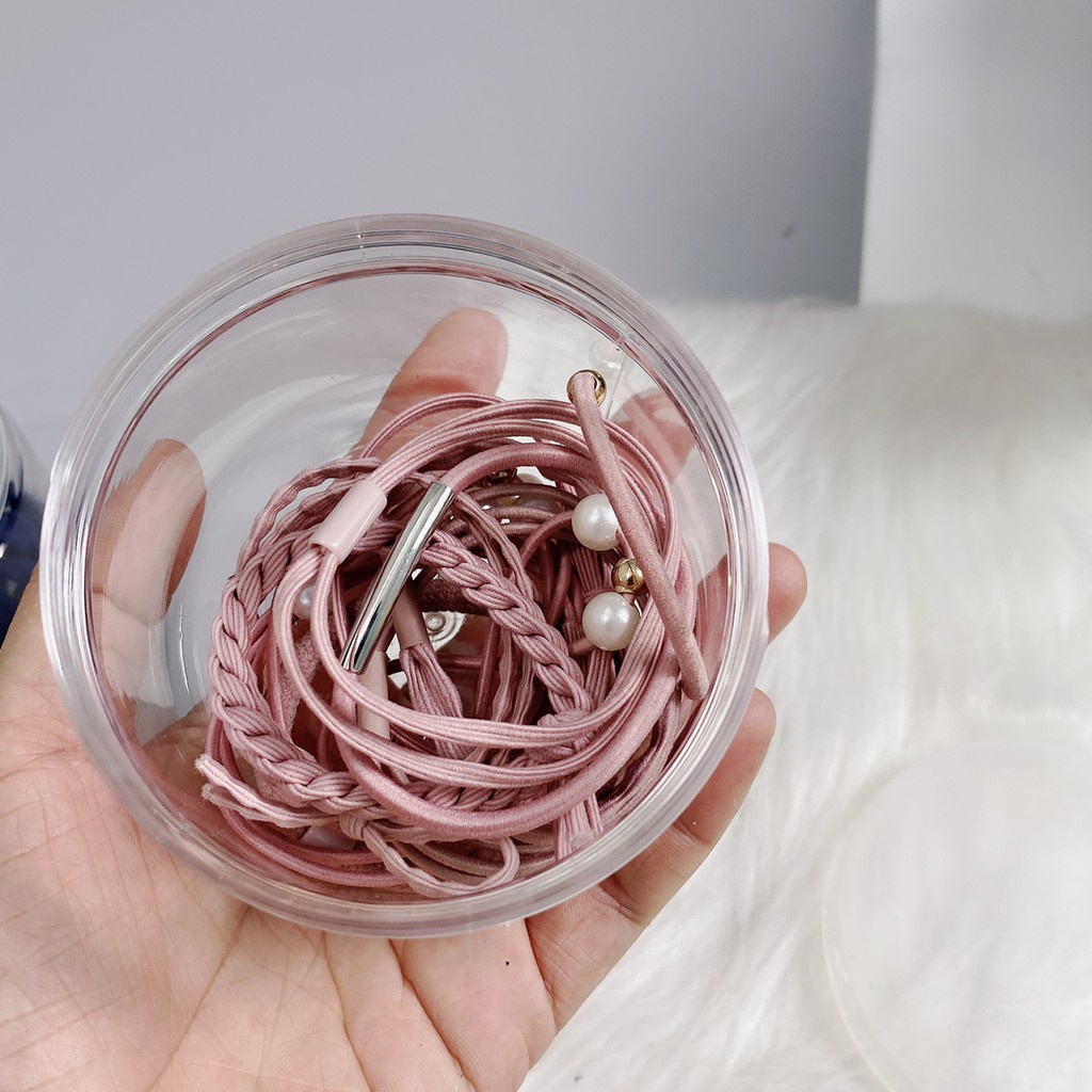 Dây buộc tóc cho bé, Hộp 12 chun buộc tóc cho bé gái