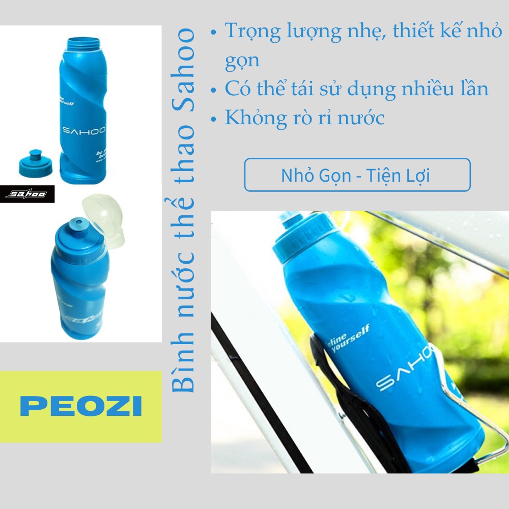 Bình nước xe đạp thể thao cao cấp - Thiết kế xoắn độc đáo Sahoo 700ml