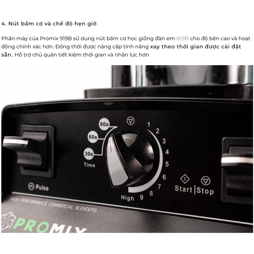 [Promix PM919B] Máy xay đa năng công nghiệp Promix PM-919B, Bảo hành chính hãng 3 năm