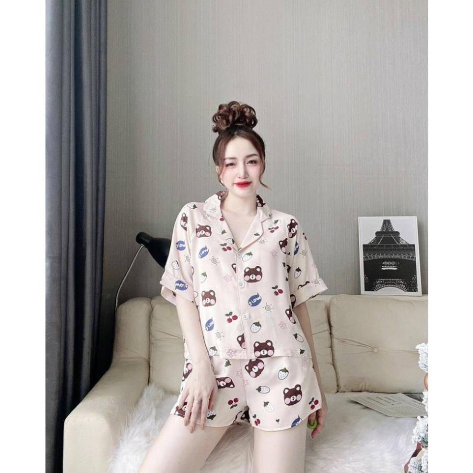 Đồ Bộ Pijama CELORA Đồ Pijama Lụa Mặc Nhà Nữ Ngắn Tay Đẹp Thời Trang Dễ Thương Cao Cấp Quần Short Đùi Dưới 60kg | BigBuy360 - bigbuy360.vn
