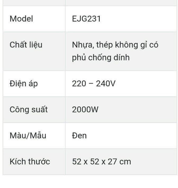 (HM) BẾP NƯỚNG ĐIỆN LOCK&LOCK EJG231