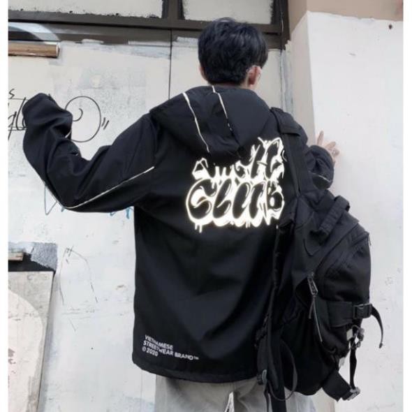 Áo khoác dù unisex form rộng Club nam nữ siêu phẩm của năm bao ngầu