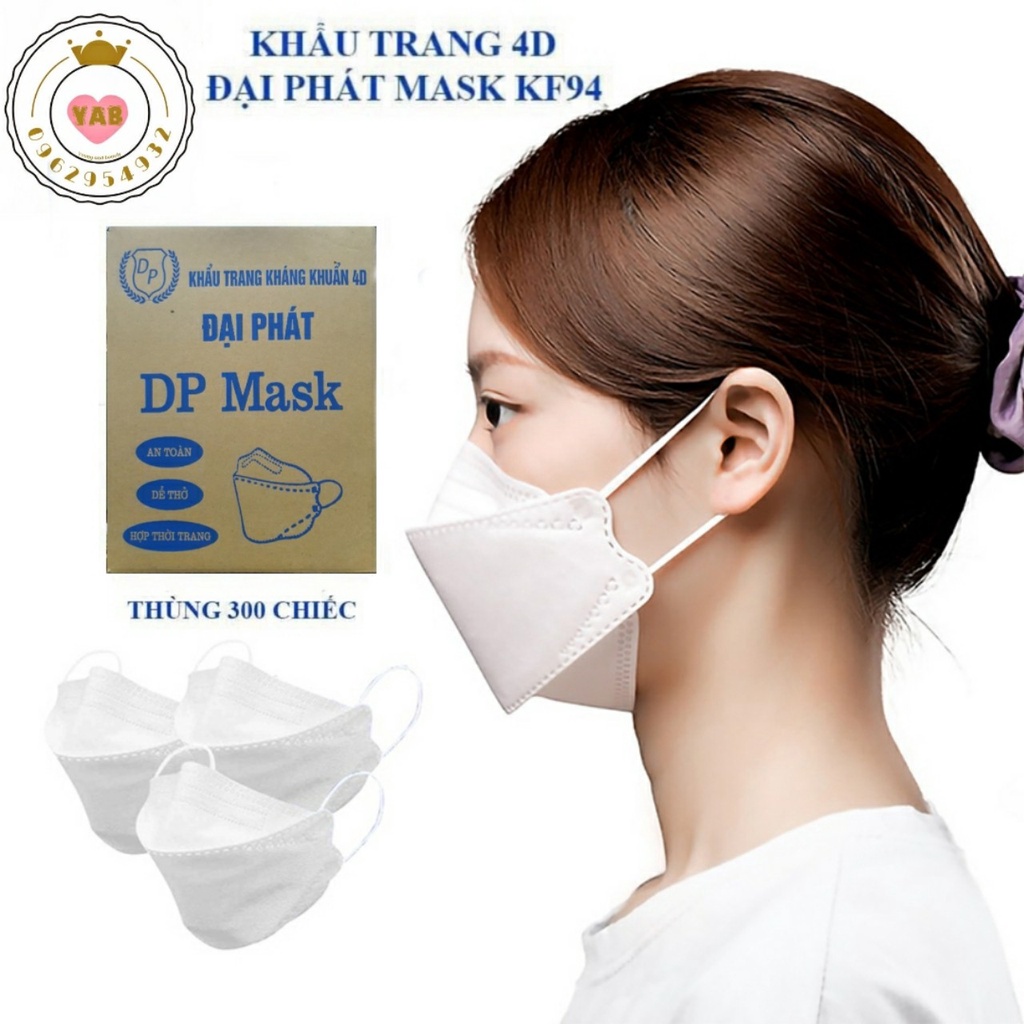 THÙNG 300 CHIẾC KHẨU TRANG KHÁNG KHUẨN 4D MASK HẢI CHÂU (HÀNG CÓ SẴN)