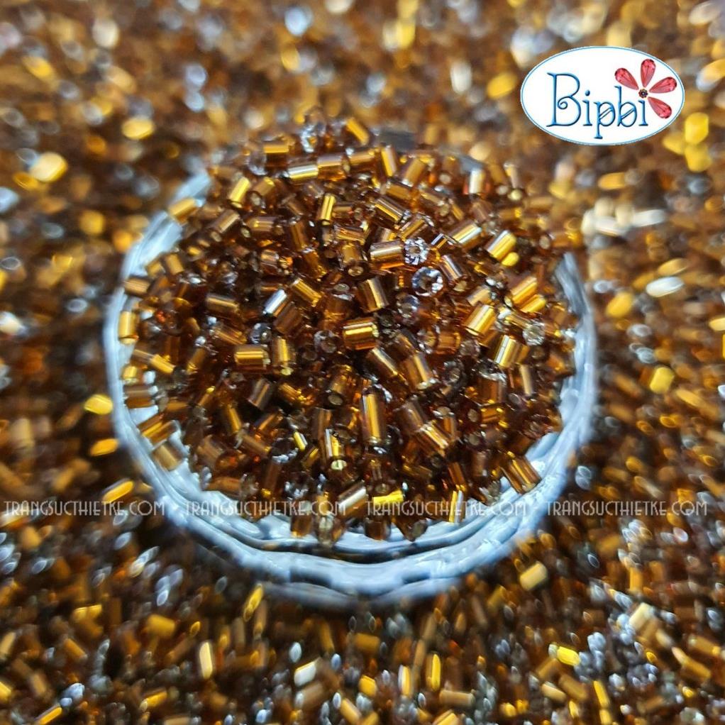 Hạt cườm TQ AAA ống ngắn đính váy áo vàng đồng