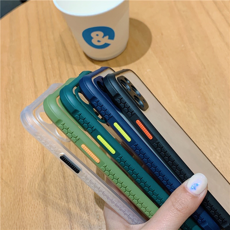 Ốp điện thoại cứng trong suốt viền mềm cho OPPO RENO 3 4 A3S A5S A7 A8 A12E A31 A15s A5 A9 2020