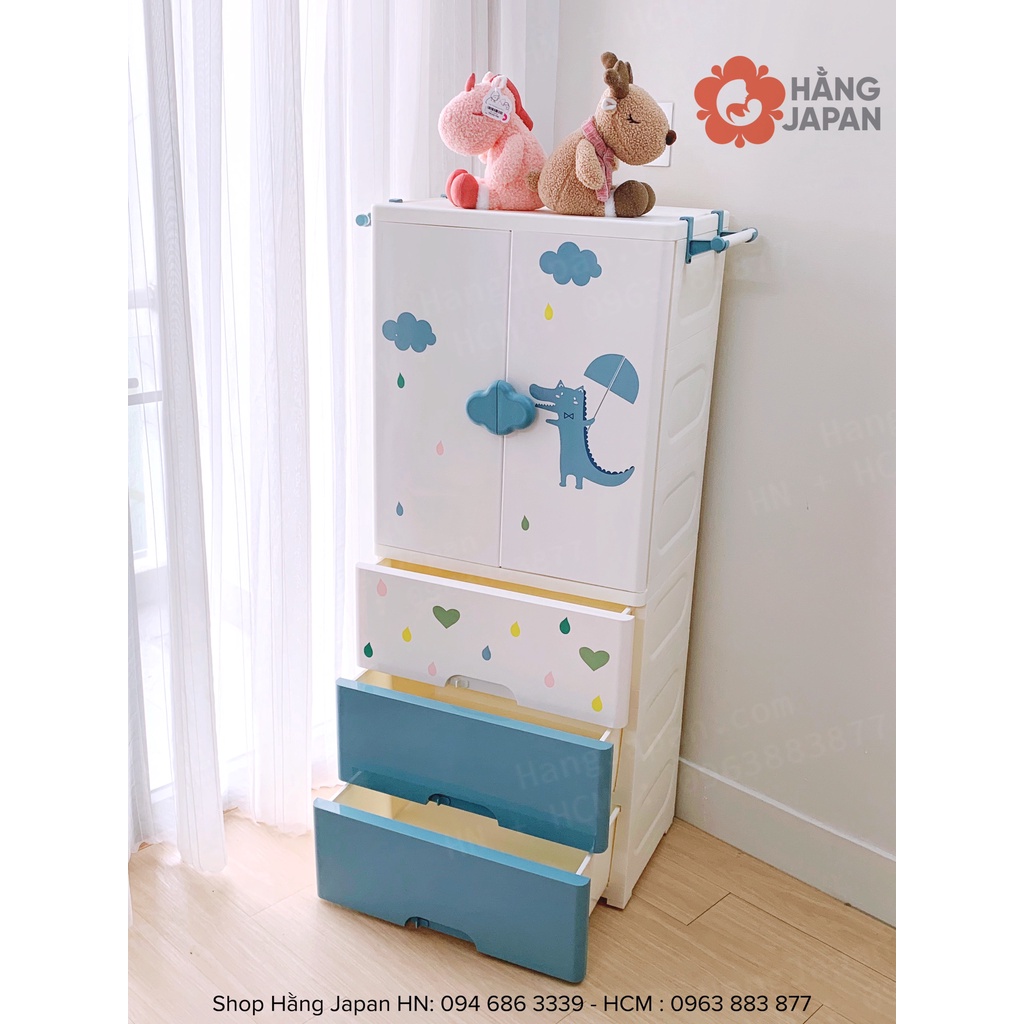 Tủ nhựa 4 tầng/ 5 tầng cao cấp Sasa cho bé siêu dễ thương hàng chính hãng