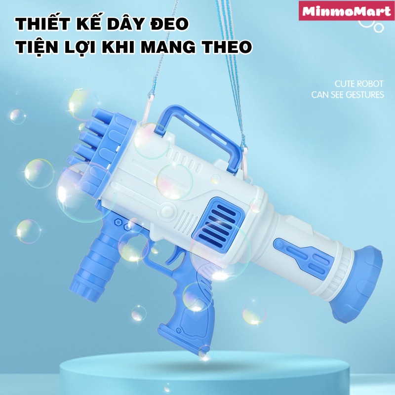 Súng bắn bong bóng xà phòng MinMo,súng phun bong bóng 32 nòng nhiều màu an toàn cho bé