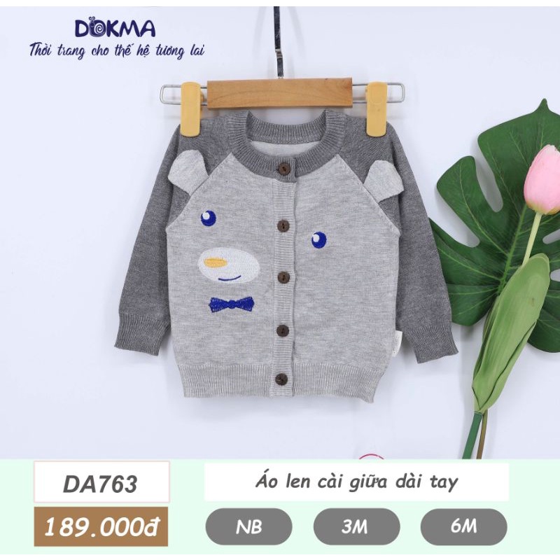 Áo len cài giữa dài tay Dokma (0-6M) DA763