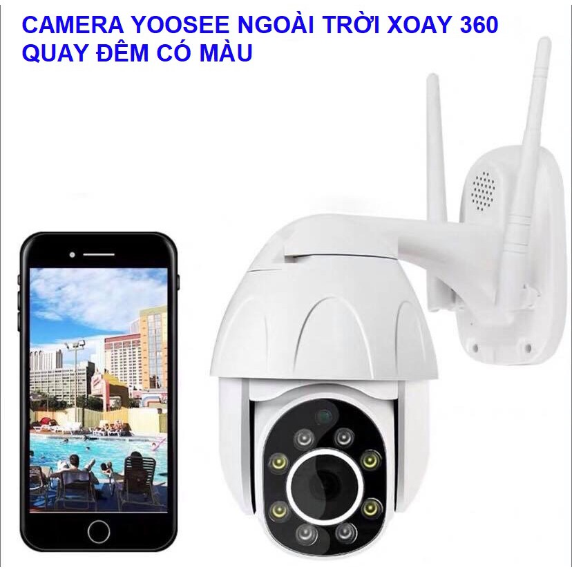 Camera WIFI Ngoài trời FULL HD 1080P PTZ - có màu ban đêm, XOAY 360 độ - Hàng chính hãng