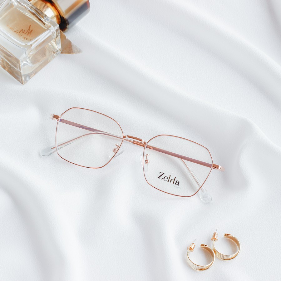 [LẮP SẴN CẬN]Gọng cận nữ, gọng kính kim loại, mắt kính chống ánh sáng xanh, đổi màu  Z29162