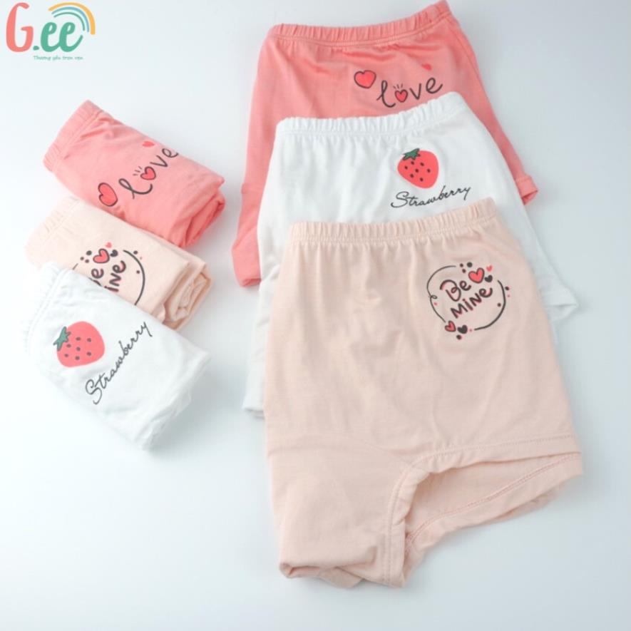 Quần chip bé gái, set 3 chip đùi sợi tre Gee siêu thấm hút, kháng khuẩn, an toàn dễ chịu cho bé.