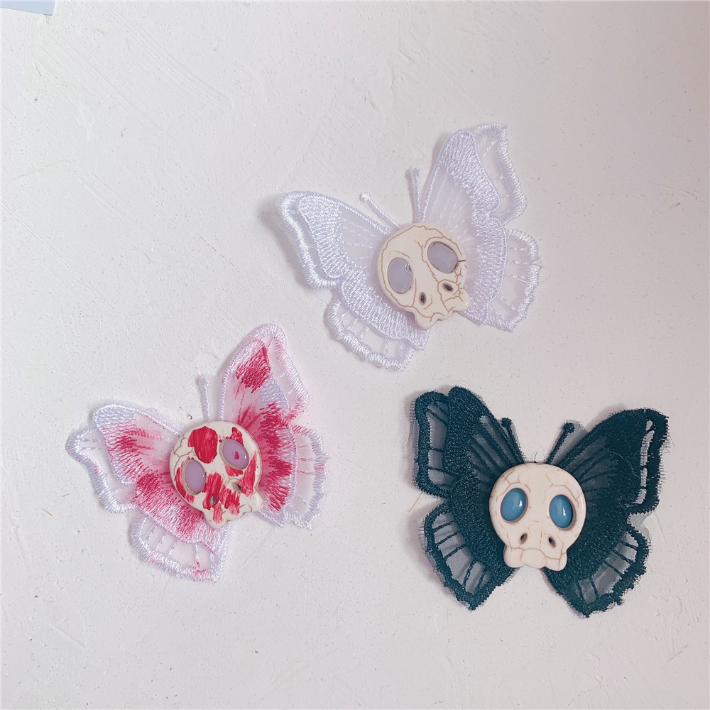 Kẹp Tóc Hình Đầu Lâu Phong Cách Lolita Y2K