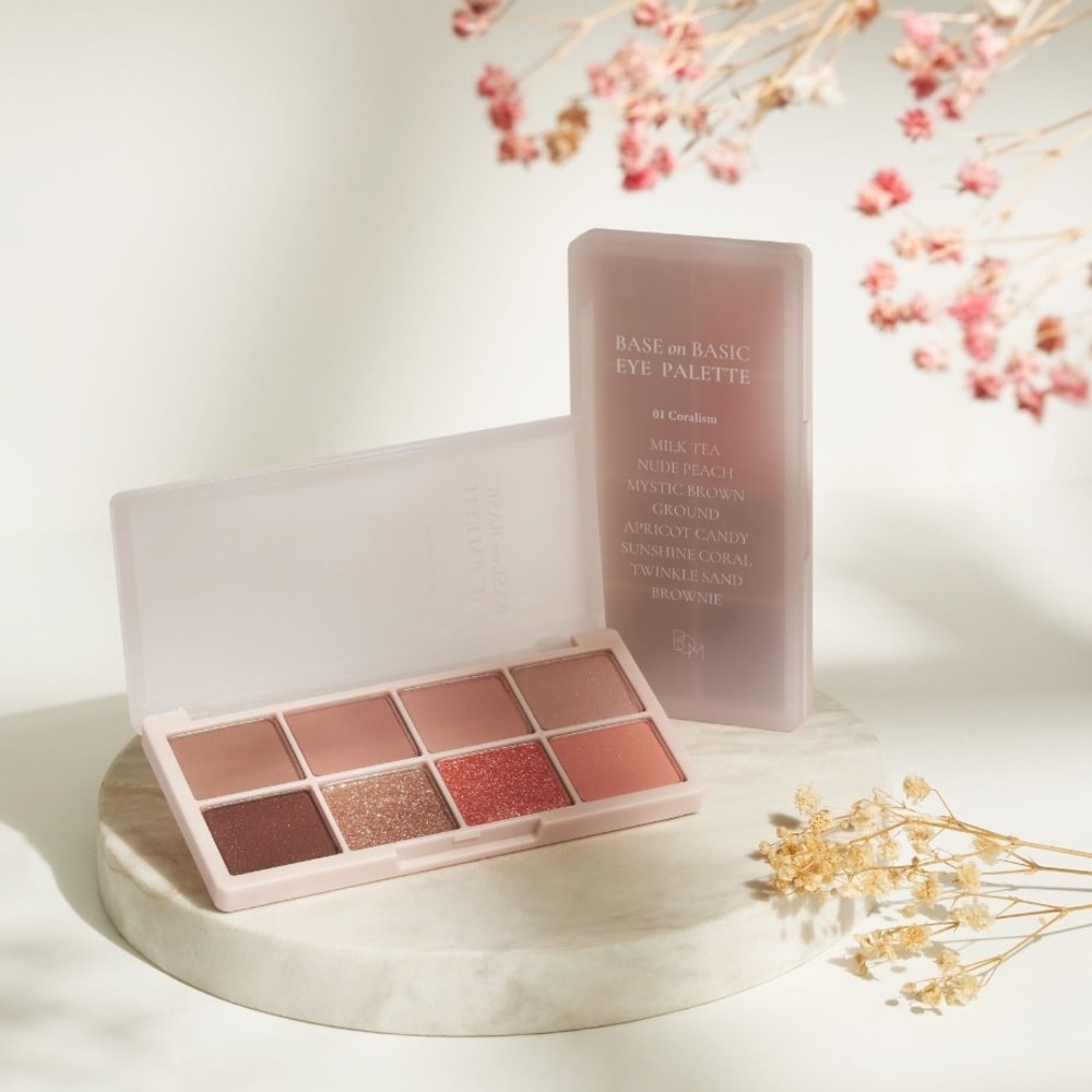 Bảng Phấn Mắt 8 Ô BOM Base On Basic Eye Palette 12g - 01 Coralism