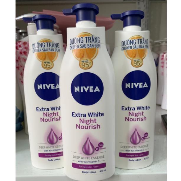 Sữa Dưỡng Thể Trắng Da Nivea Extra White Ban Đêm 400ml( mầu tím)