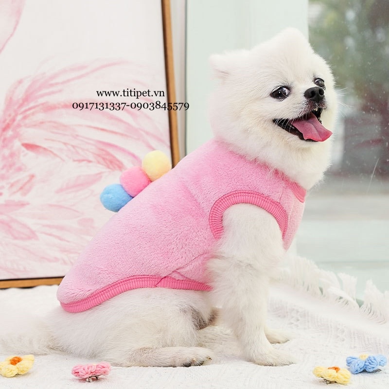 Áo Bông Xinh cho Thú Cưng, chó mèo, sát nách thoải mái, dễ thương