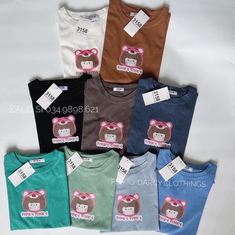 áo thun 3158 cotton khô  FREESHIP  gấu pinky pinky áo thun quảng châu