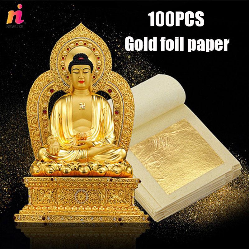 NL Gold-Plated Gold Foil 100PCS Frame Foil Decal Creative Universal 24K Home Decoration Gold Leaf